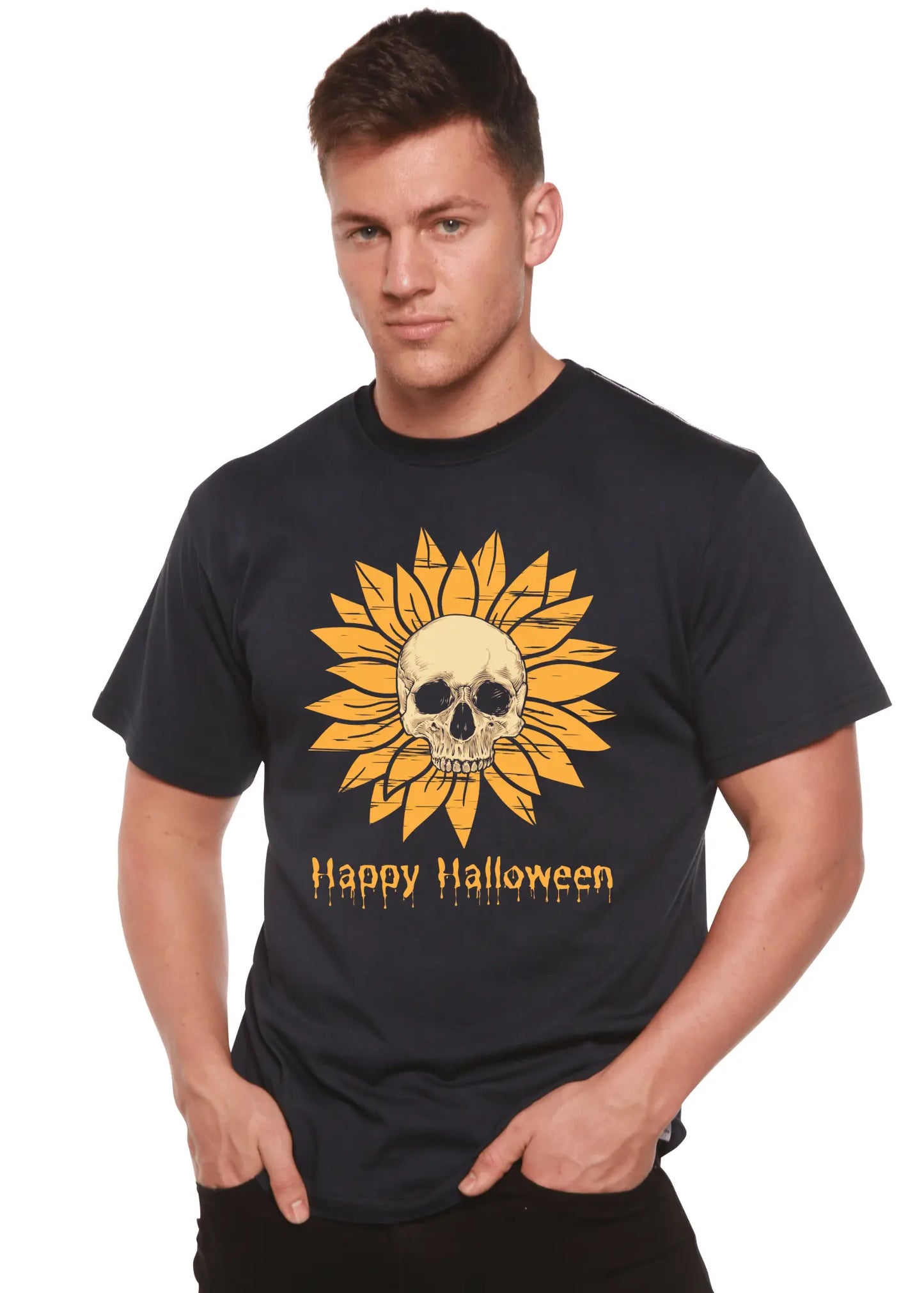 Happy Halloween Day Men's Bamboo Viscose/Organic Cotton Short Sleeve Graphic T-Shirt - Blade & Thread