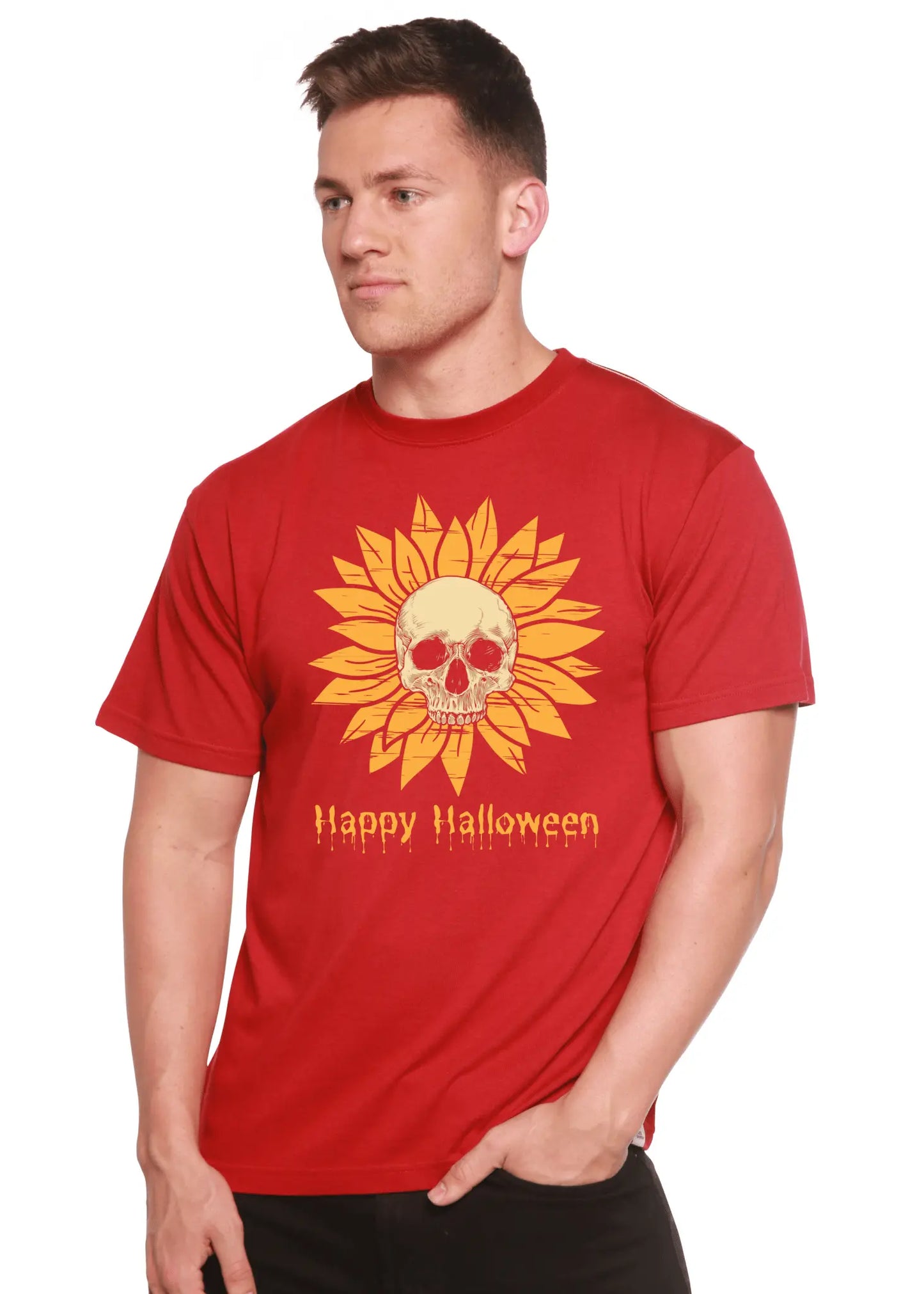 Happy Halloween Day Men's Bamboo Viscose/Organic Cotton Short Sleeve Graphic T-Shirt - Blade & Thread