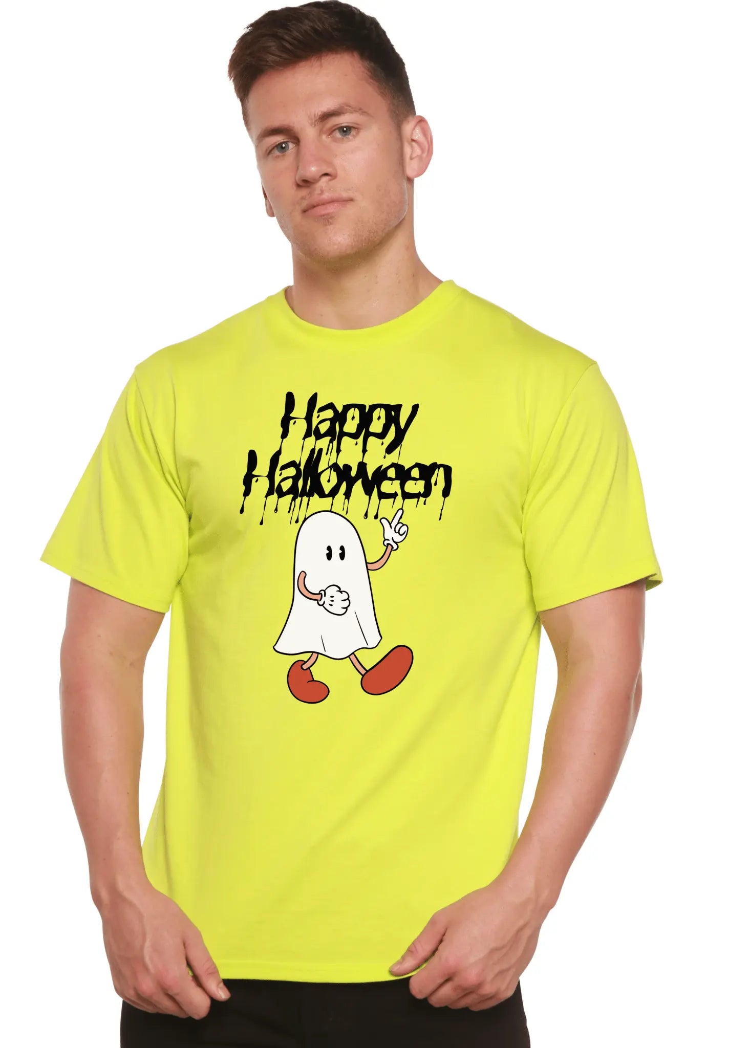 Happy Halloween Men's Bamboo Viscose/Organic Cotton Short Sleeve Graphic T-Shirt - Blade & Thread
