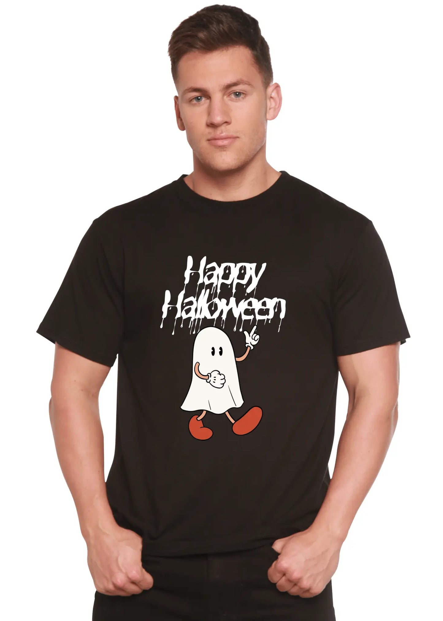 Happy Halloween Men's Bamboo Viscose/Organic Cotton Short Sleeve Graphic T-Shirt - Blade & Thread