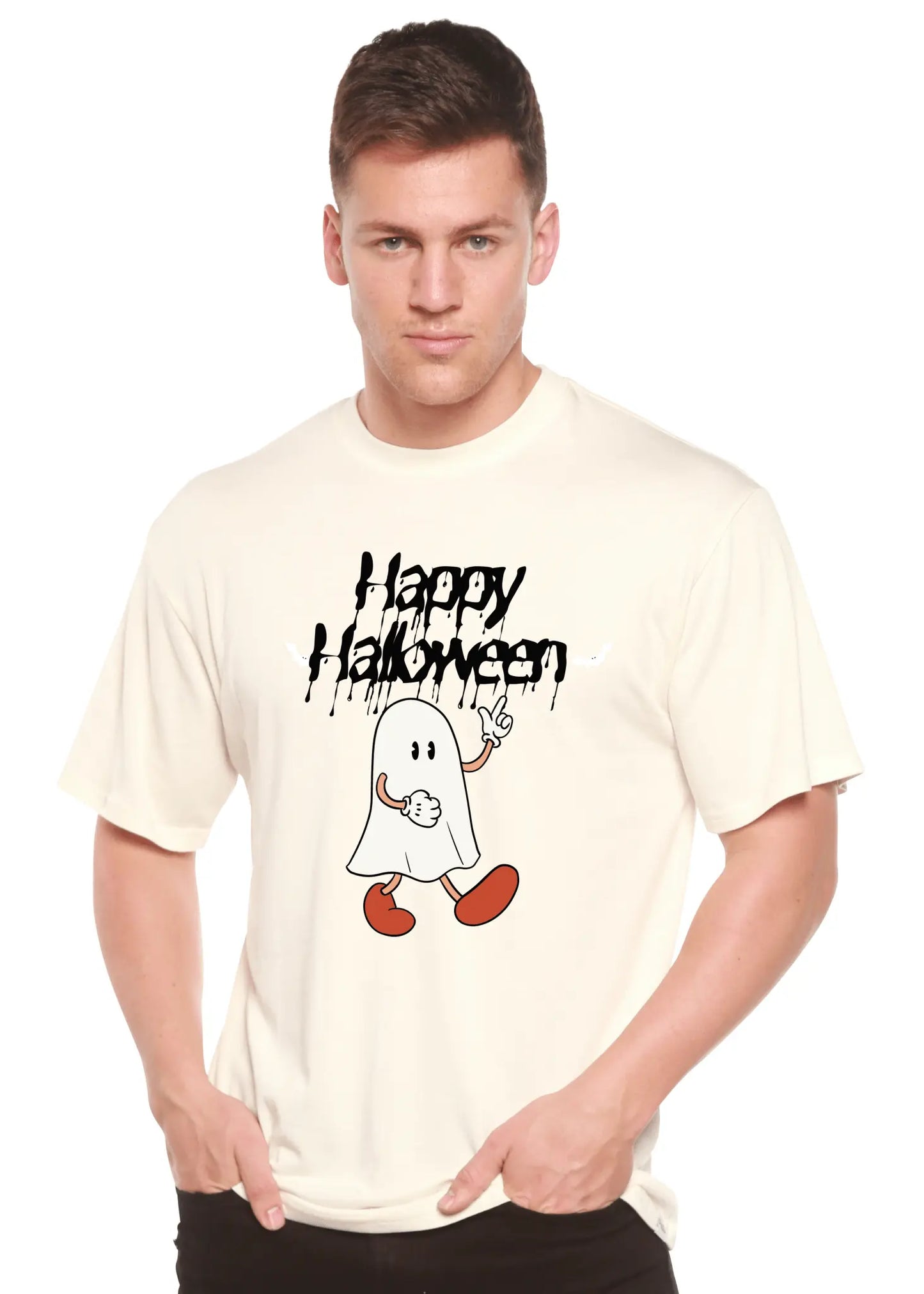 Happy Halloween Men's Bamboo Viscose/Organic Cotton Short Sleeve Graphic T-Shirt - Blade & Thread