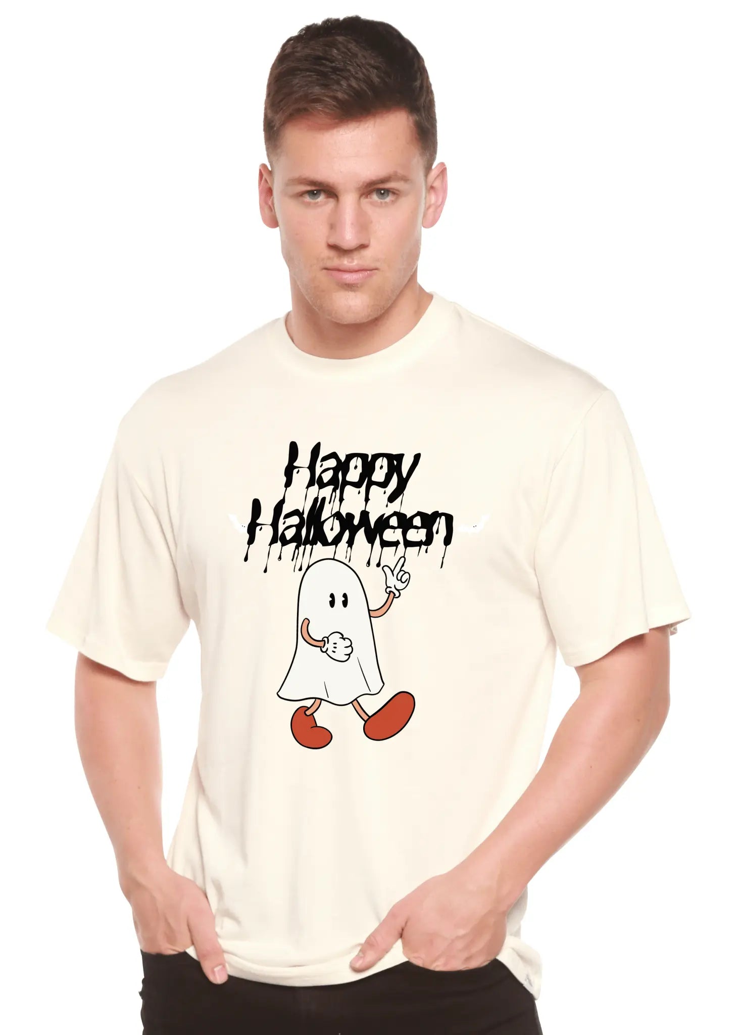 Happy Halloween Men's Bamboo Viscose/Organic Cotton Short Sleeve Graphic T-Shirt - Blade & Thread