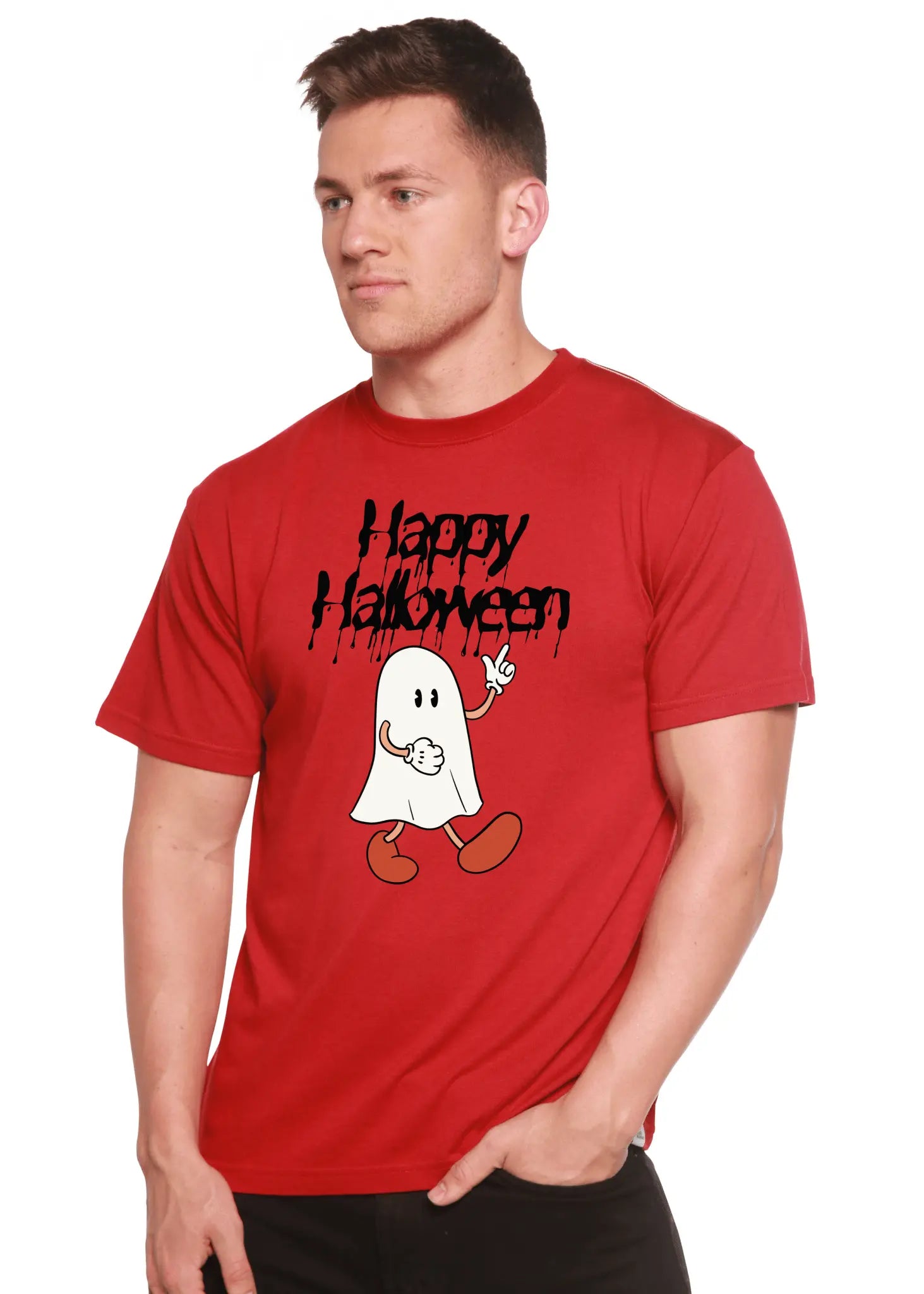 Happy Halloween Men's Bamboo Viscose/Organic Cotton Short Sleeve Graphic T-Shirt - Blade & Thread