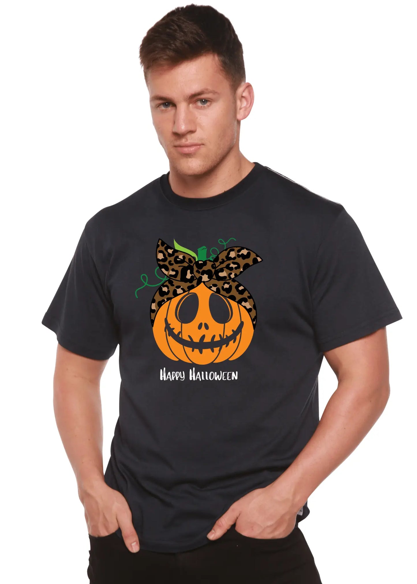 Happy Halloween Men's Bamboo Viscose/Organic Cotton Short Sleeve Graphic T-Shirt - Blade & Thread