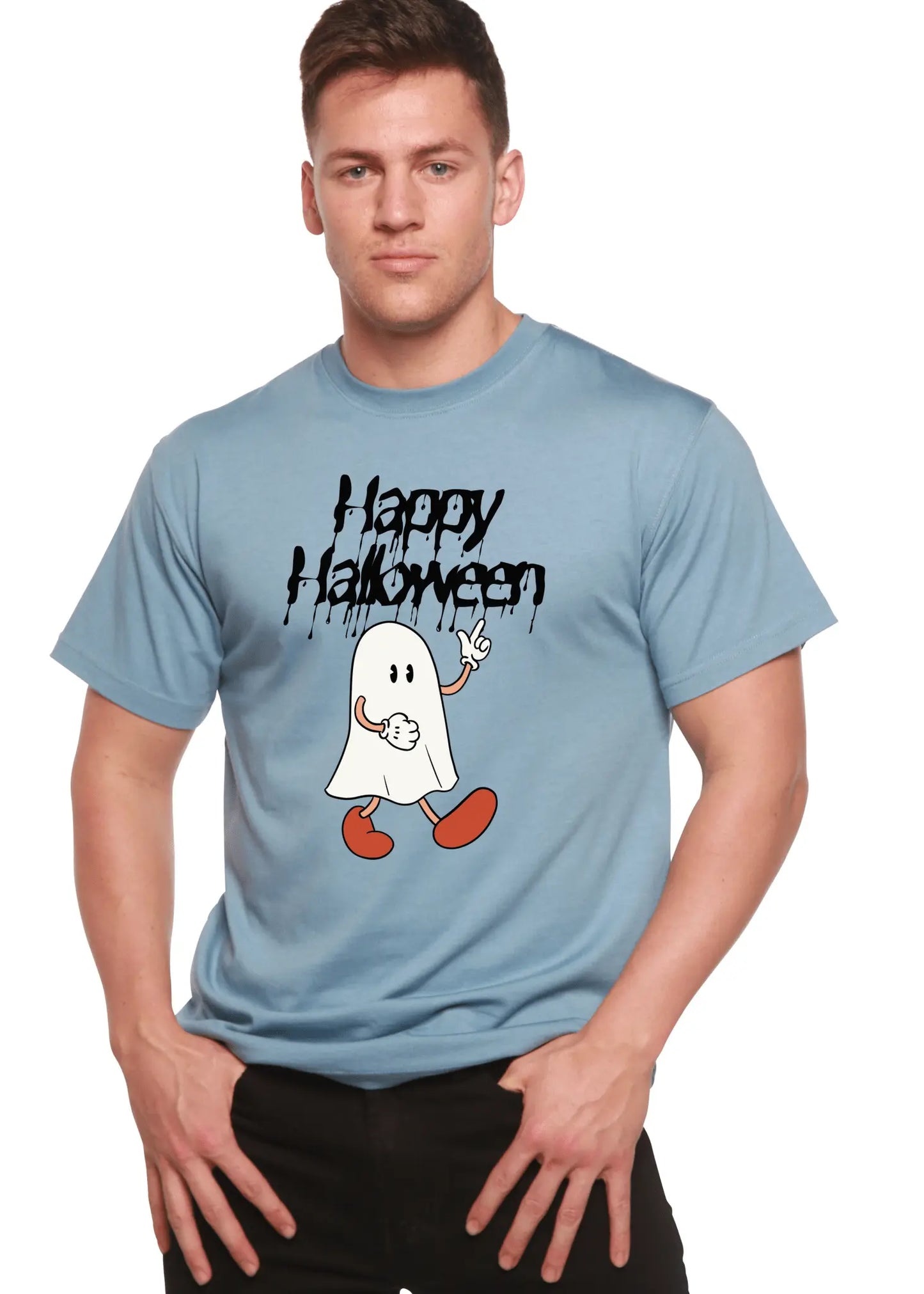 Happy Halloween Men's Bamboo Viscose/Organic Cotton Short Sleeve Graphic T-Shirt - Blade & Thread
