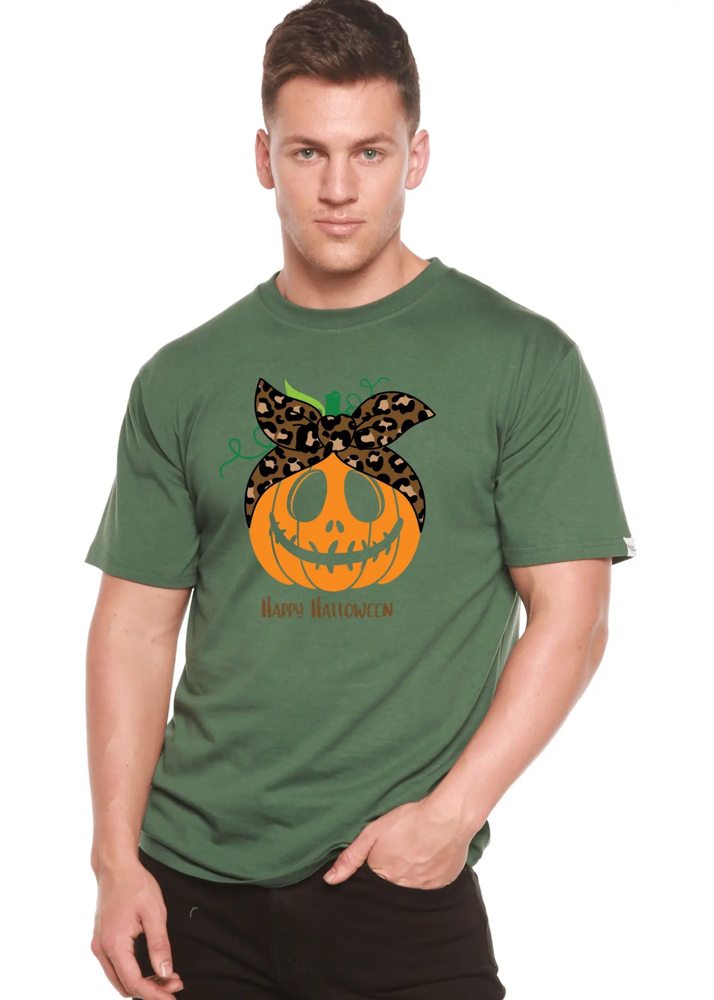 Happy Halloween Men's Bamboo Viscose/Organic Cotton Short Sleeve Graphic T-Shirt - Blade & Thread