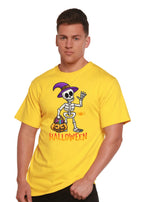 Happy Halloween Unisex Bamboo Viscose/Organic Cotton Short Sleeve Graphic T-Shirt Spun Bamboo