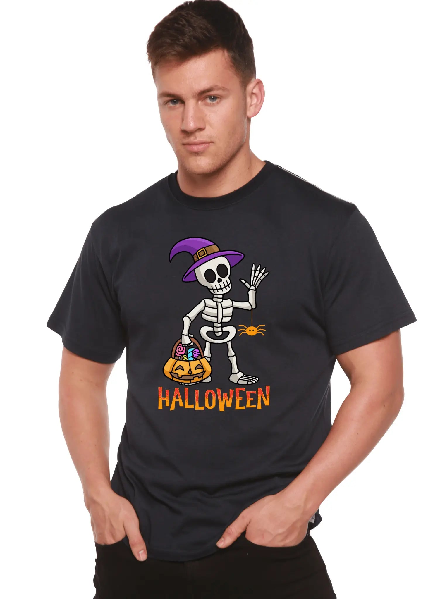 Happy Halloween Unisex Bamboo Viscose/Organic Cotton Short Sleeve Graphic T-Shirt - Blade & Thread
