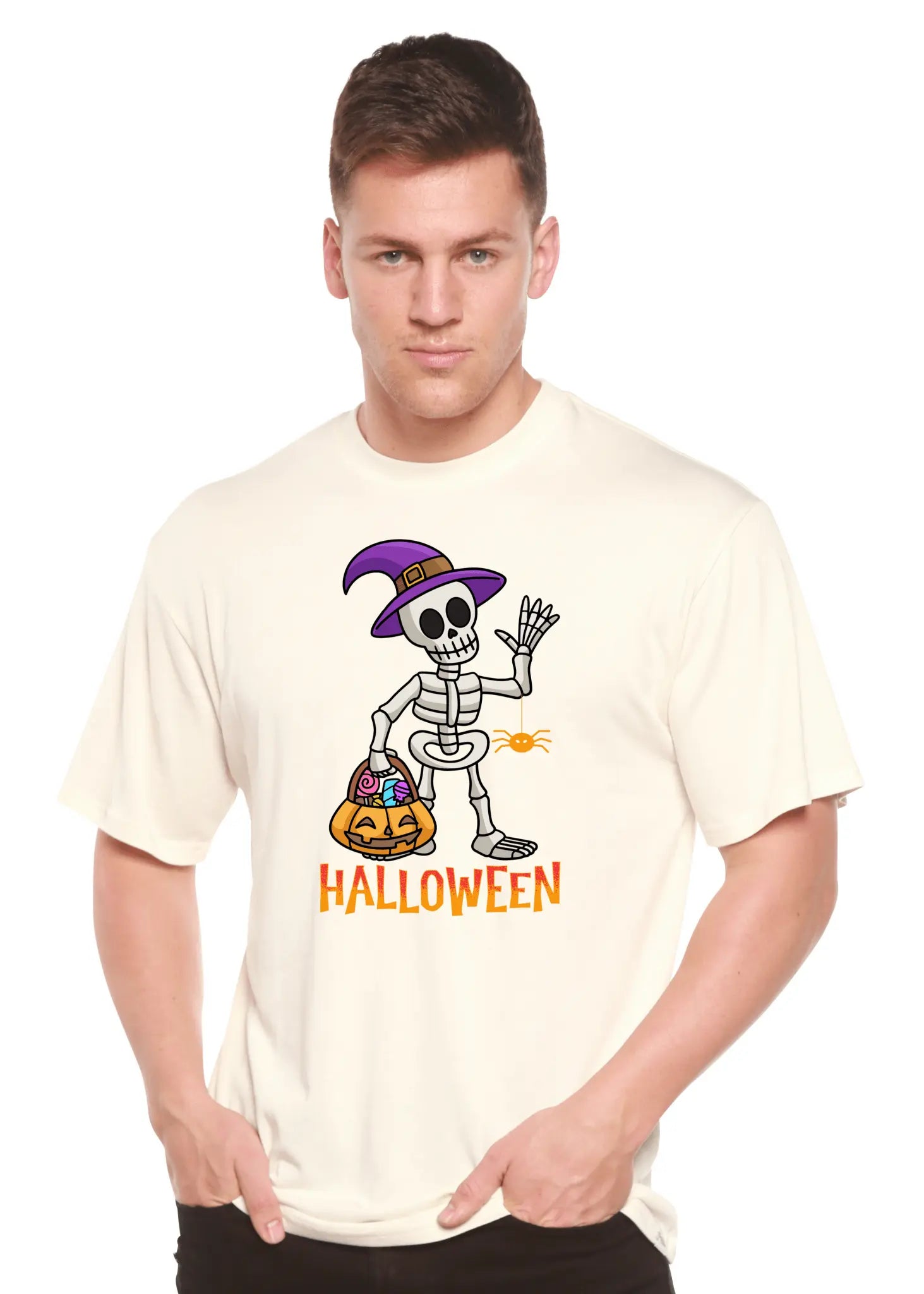 Happy Halloween Unisex Bamboo Viscose/Organic Cotton Short Sleeve Graphic T-Shirt - Blade & Thread