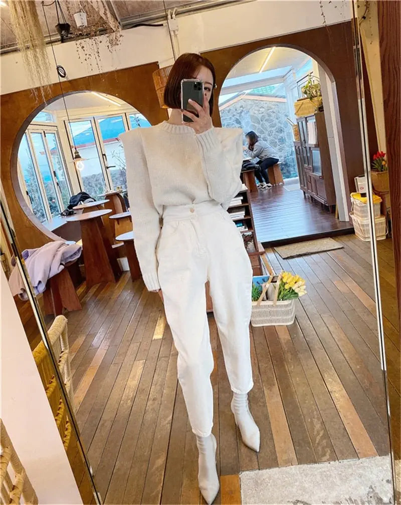 Harem Jeans Pants High Waist Loose Denim Jeans Female Buttons Trousers nowadaysfashion