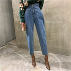 Harem Jeans Pants High Waist Loose Denim Jeans Female Buttons Trousers nowadaysfashion