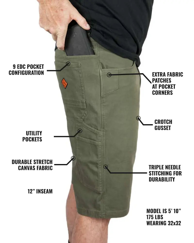 Havok Shorts 12" - Dark Olive Off The Grid Surplus