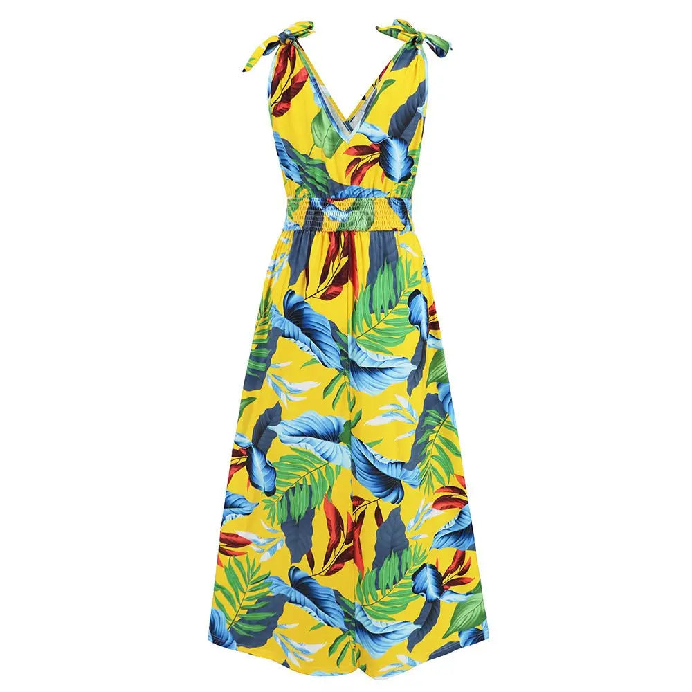 Hawaiian Beach Dress Summer Print Long Skirt Women's Dress - Blade & Thread