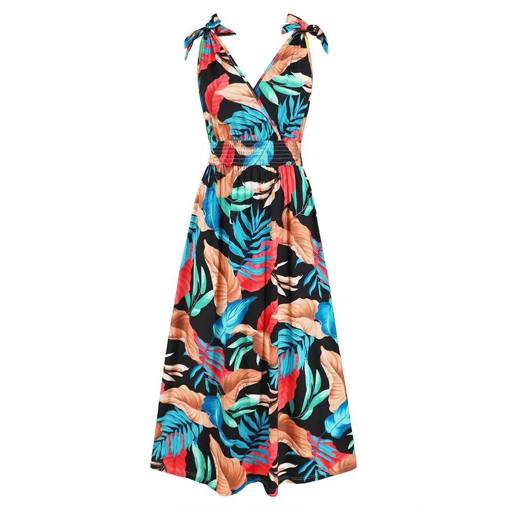 Hawaiian Beach Dress Summer Print Long Skirt Women's Dress - Blade & Thread