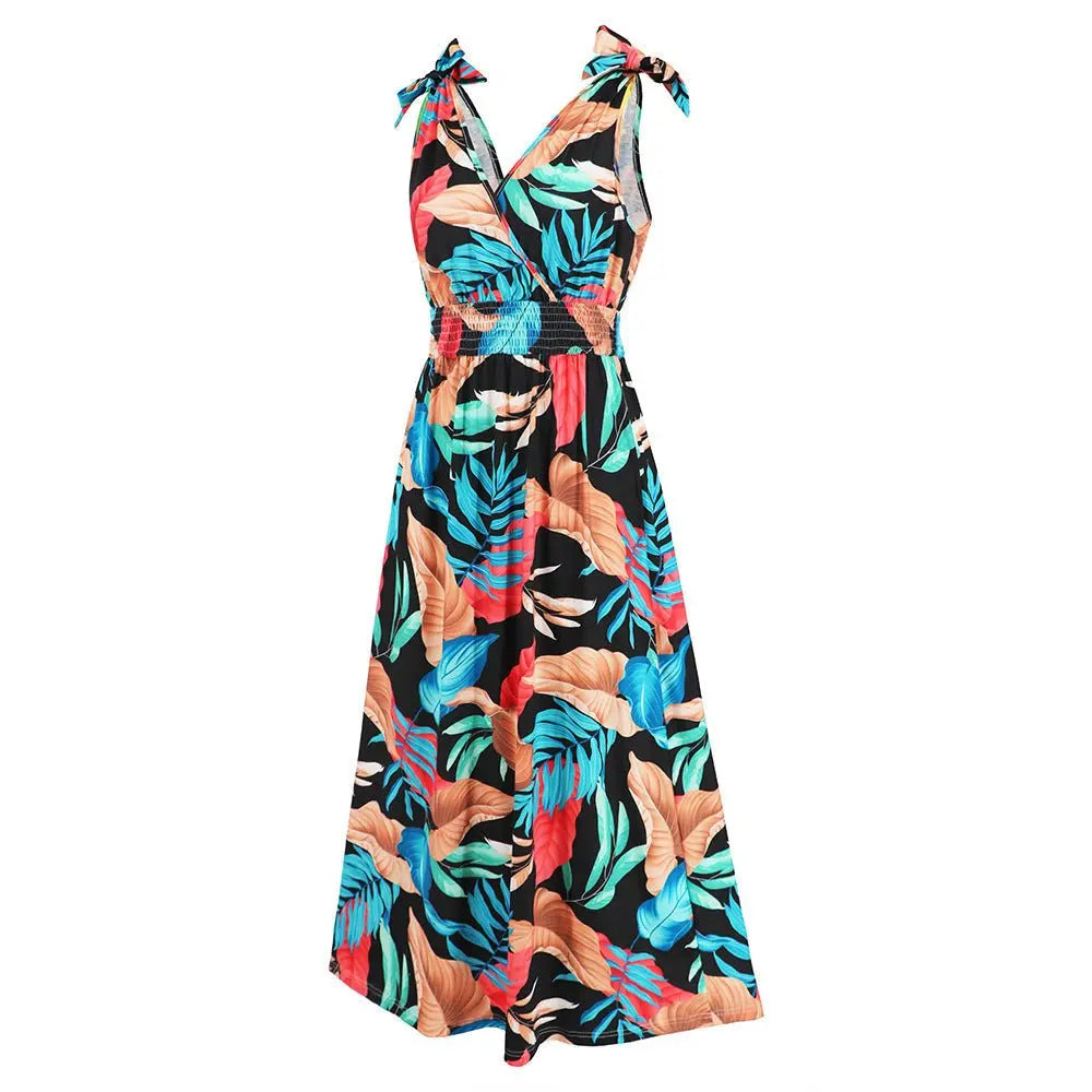 Hawaiian Beach Dress Summer Print Long Skirt Women's Dress - Blade & Thread