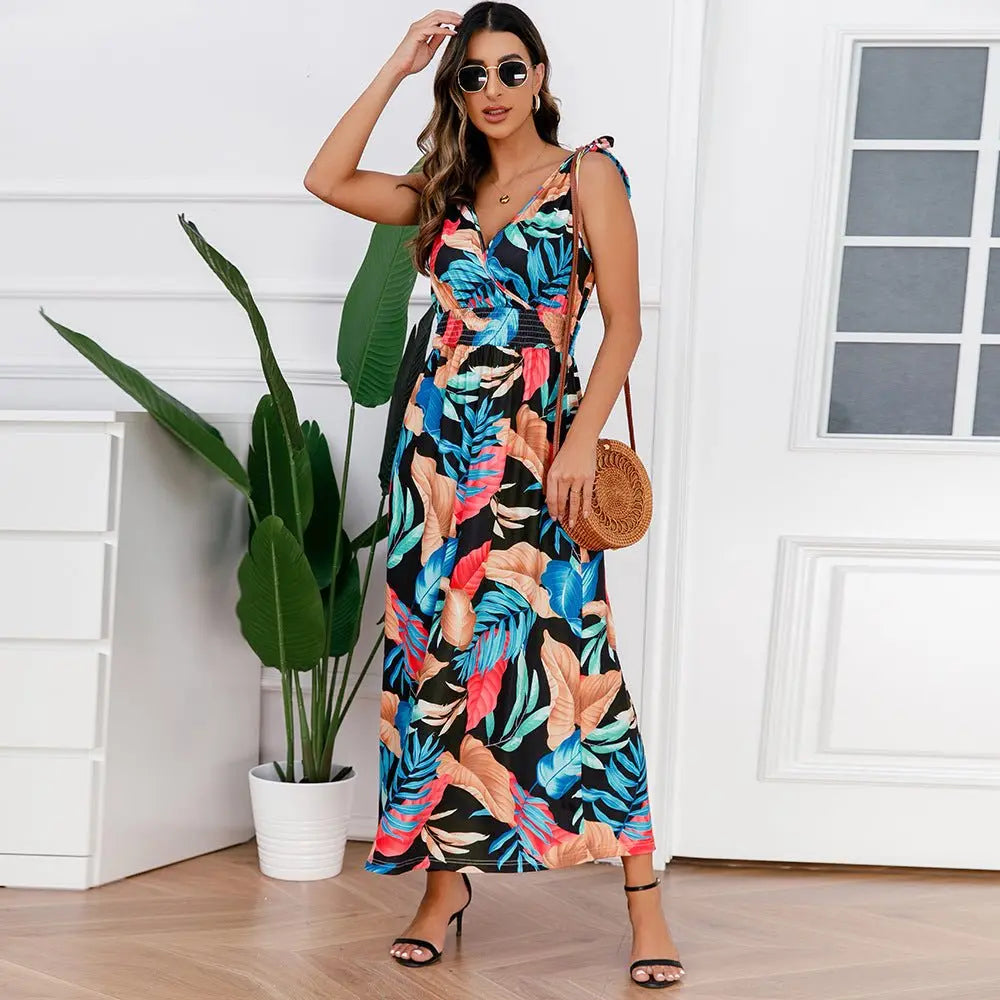 Hawaiian Beach Dress Summer Print Long Skirt Women's Dress nowadaysfashion