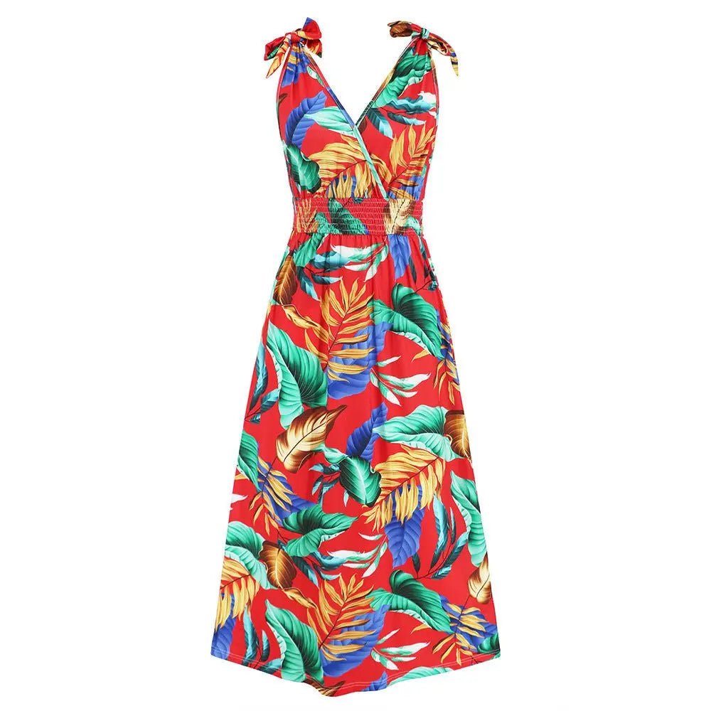 Hawaiian Beach Dress Summer Print Long Skirt Women's Dress - Blade & Thread