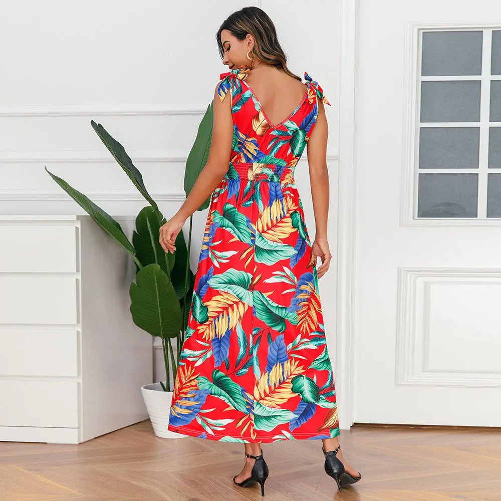 Hawaiian Beach Dress Summer Print Long Skirt Women's Dress - Blade & Thread