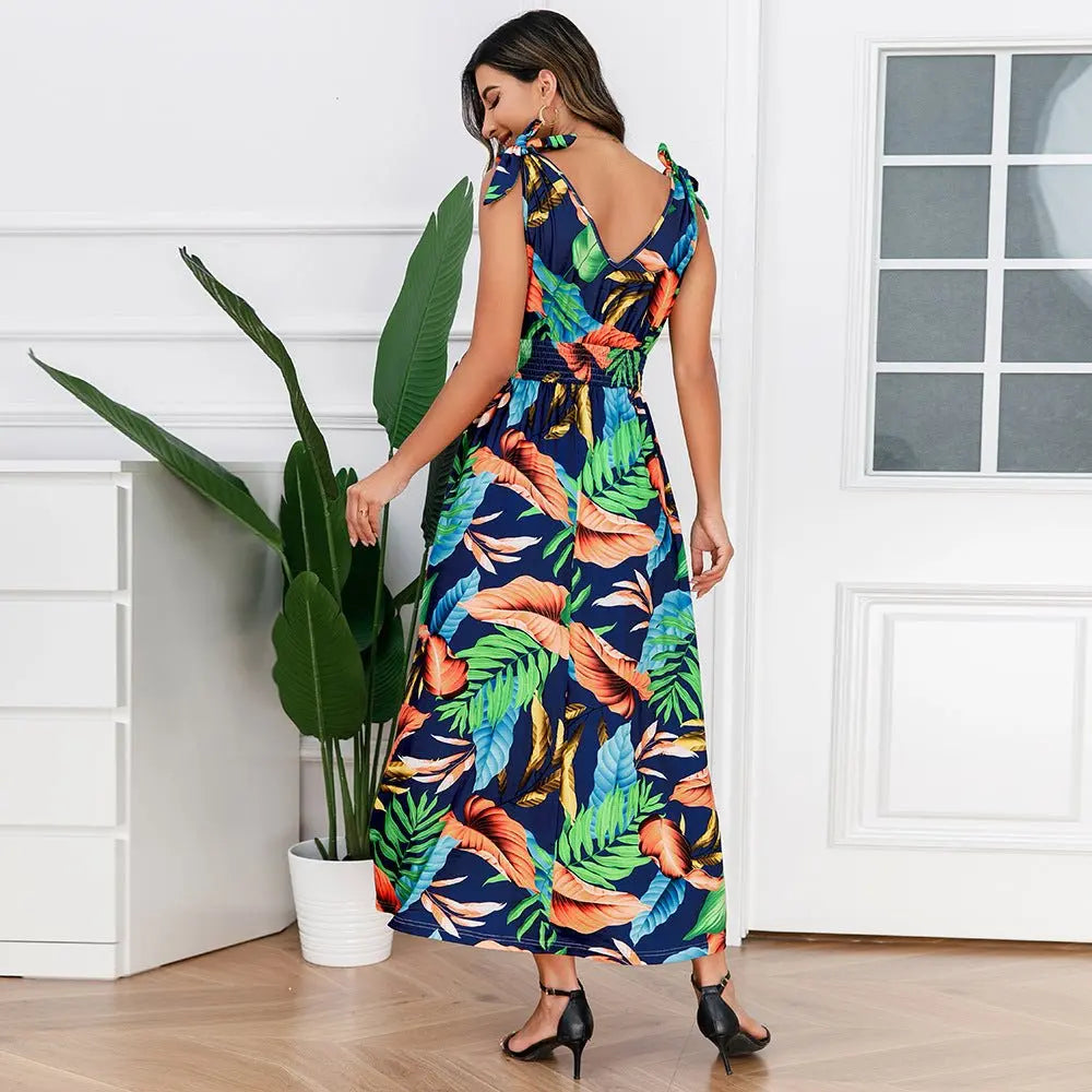 Hawaiian Beach Dress Summer Print Long Skirt Women's Dress - Blade & Thread
