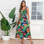 Hawaiian Beach Dress Summer Print Long Skirt Women's Dress nowadaysfashion