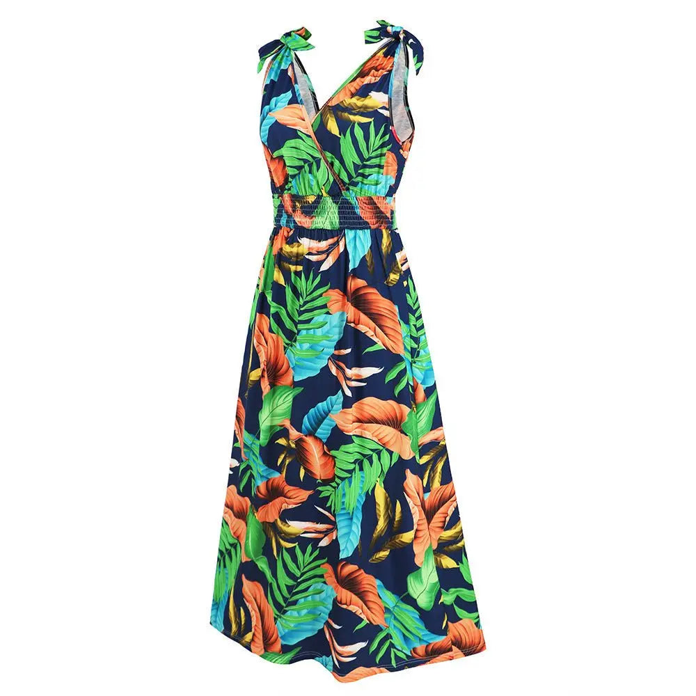 Hawaiian Beach Dress Summer Print Long Skirt Women's Dress nowadaysfashion
