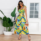 Hawaiian Beach Dress Summer Print Long Skirt Women's Dress nowadaysfashion