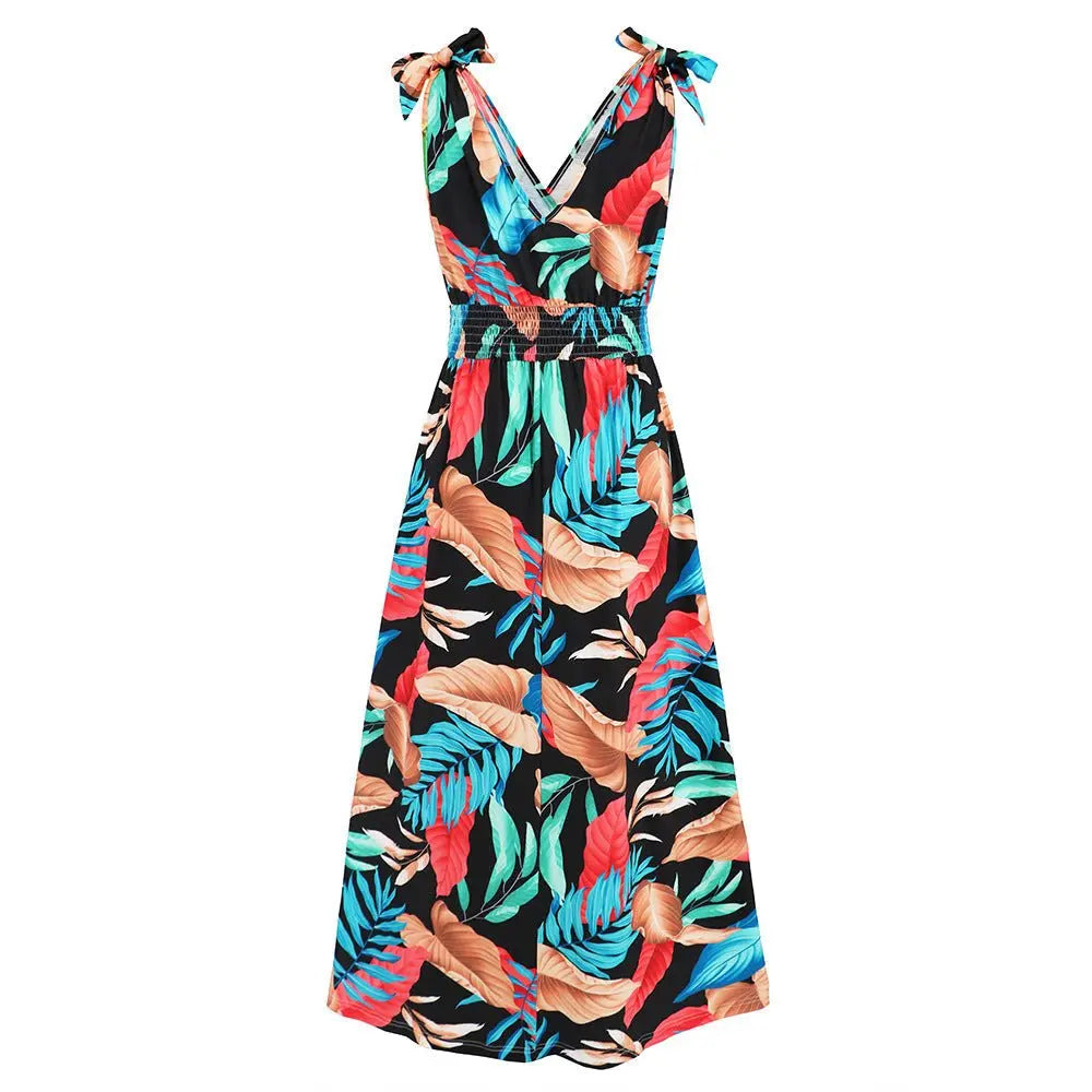 Hawaiian Beach Dress Summer Print Long Skirt Women's Dress nowadaysfashion