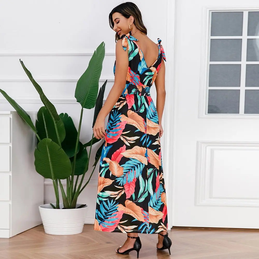 Hawaiian Beach Dress Summer Print Long Skirt Women's Dress nowadaysfashion