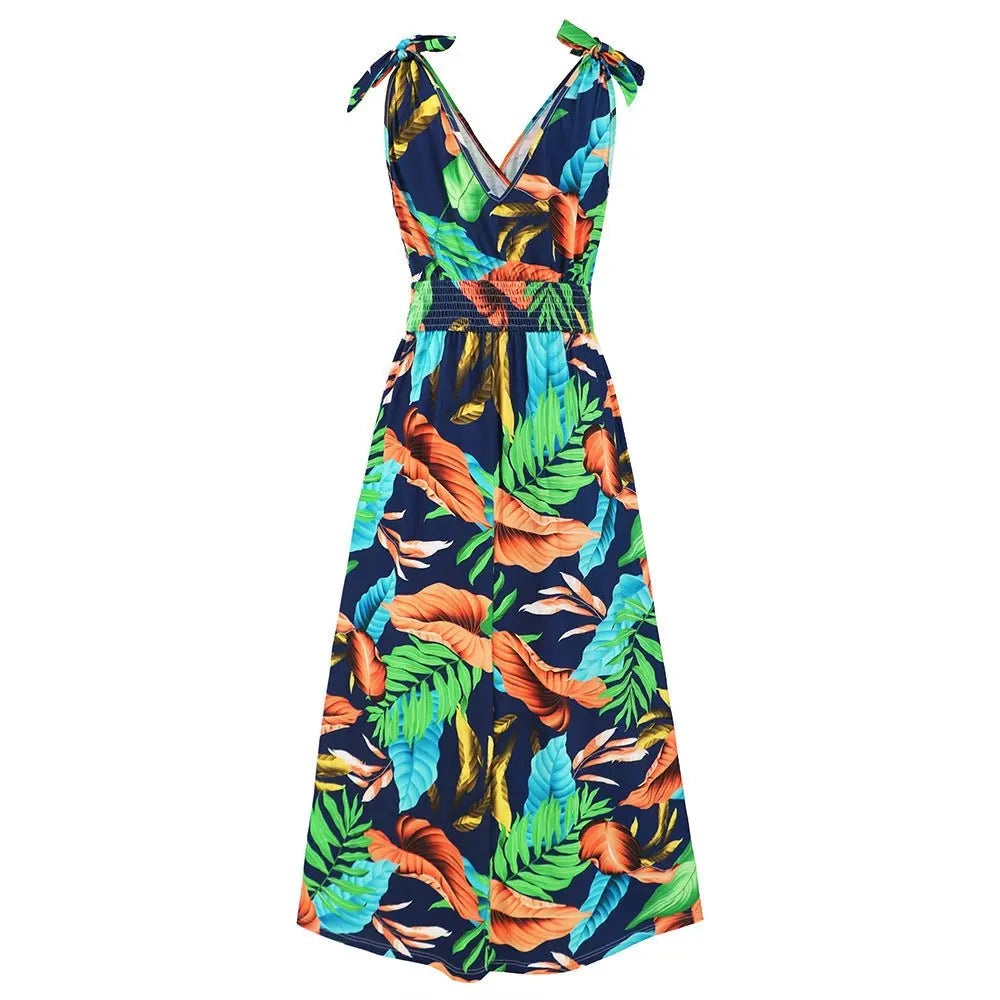 Hawaiian Beach Dress Summer Print Long Skirt Women's Dress nowadaysfashion