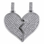 Heart Broken With Magnet Iced Out Pendant Necklace Mens/Women Hip Hop Gold Silver Color Jewelry nowadaysfashion