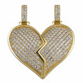 Heart Broken With Magnet Iced Out Pendant Necklace Mens/Women Hip Hop Gold Silver Color Jewelry nowadaysfashion