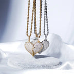 Heart Broken With Magnet Iced Out Pendant Necklace Mens/Women Hip Hop Gold Silver Color Jewelry nowadaysfashion