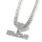 Heart Button Zircon Hip Hop Necklace nowadaysfashion