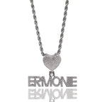 Heart Button Zircon Hip Hop Necklace nowadaysfashion