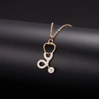 Heart Nurse Cap Doctor Necklaces Medical Equipment Stethoscope Syringe Pendant Hospital Style Jewelry nowadaysfashion