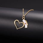 Heart Nurse Cap Doctor Necklaces Medical Equipment Stethoscope Syringe Pendant Hospital Style Jewelry nowadaysfashion