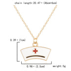 Heart Nurse Cap Doctor Necklaces Medical Equipment Stethoscope Syringe Pendant Hospital Style Jewelry nowadaysfashion