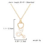 Heart Nurse Cap Doctor Necklaces Medical Equipment Stethoscope Syringe Pendant Hospital Style Jewelry nowadaysfashion