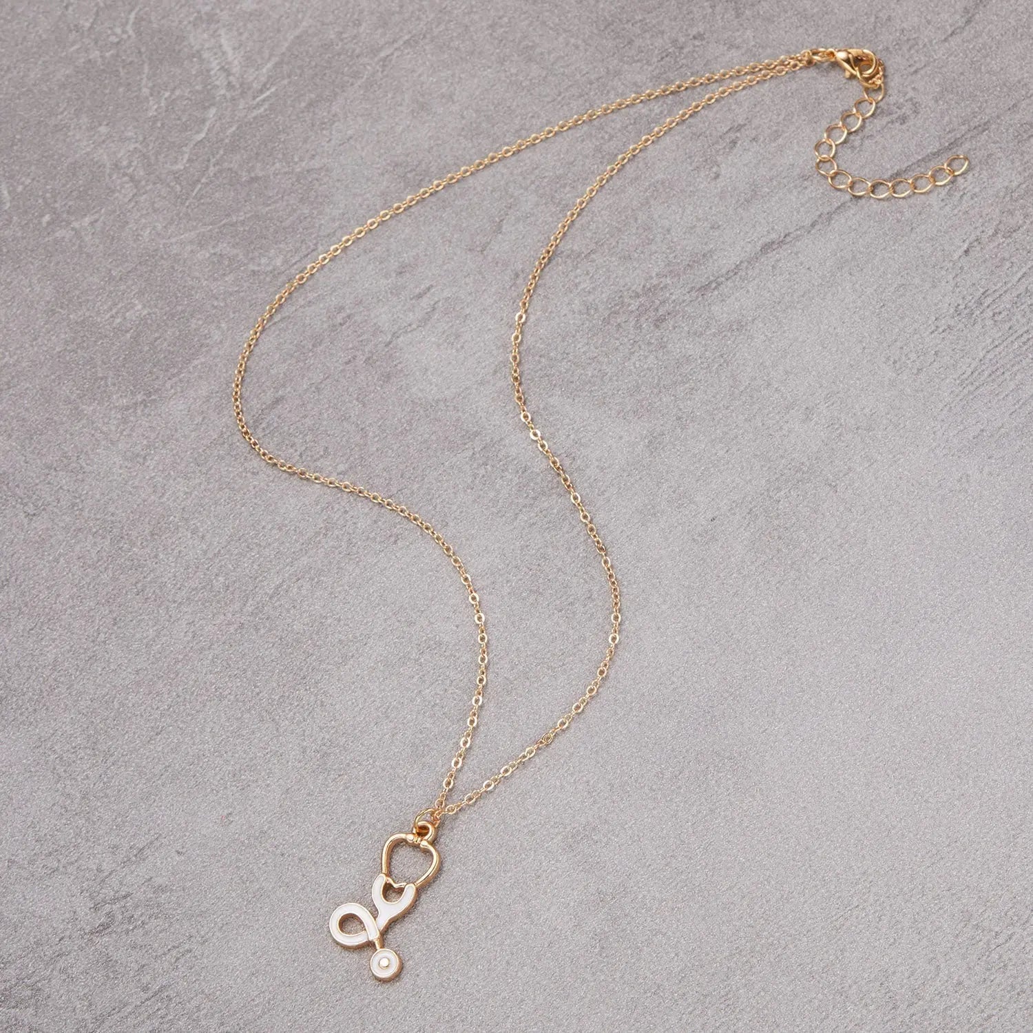 Heart Nurse Cap Doctor Necklaces Medical Equipment Stethoscope Syringe Pendant Hospital Style Jewelry nowadaysfashion