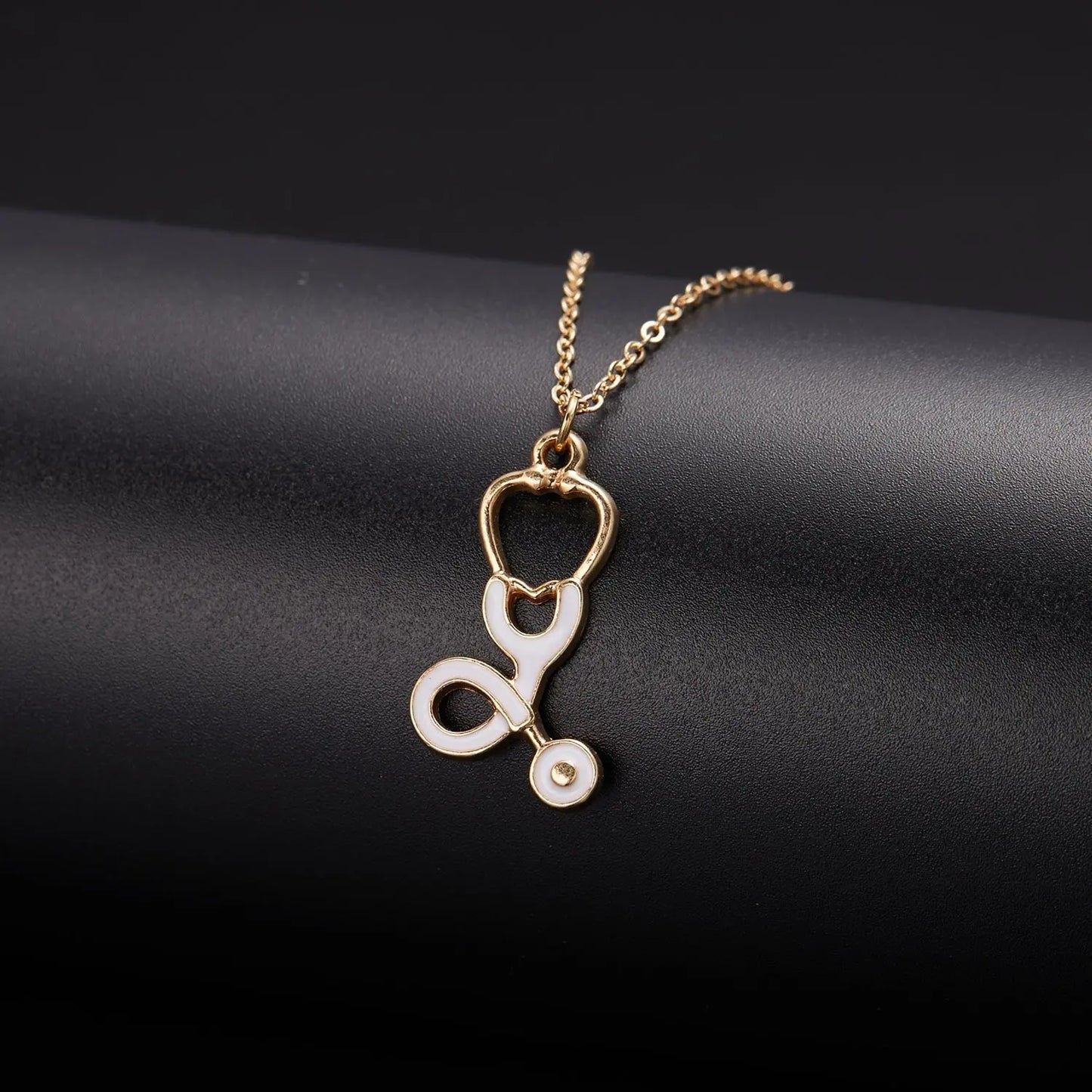 Heart Nurse Cap Doctor Necklaces Medical Equipment Stethoscope Syringe Pendant Hospital Style Jewelry - Blade & Thread