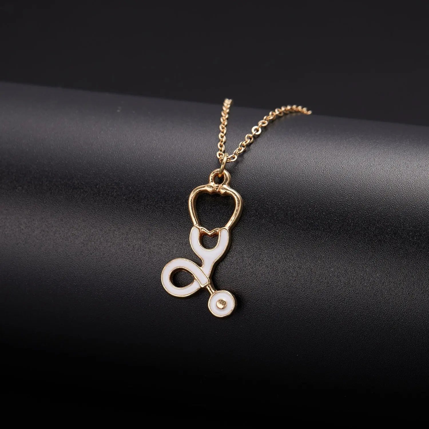 Heart Nurse Cap Doctor Necklaces Medical Equipment Stethoscope Syringe Pendant Hospital Style Jewelry nowadaysfashion