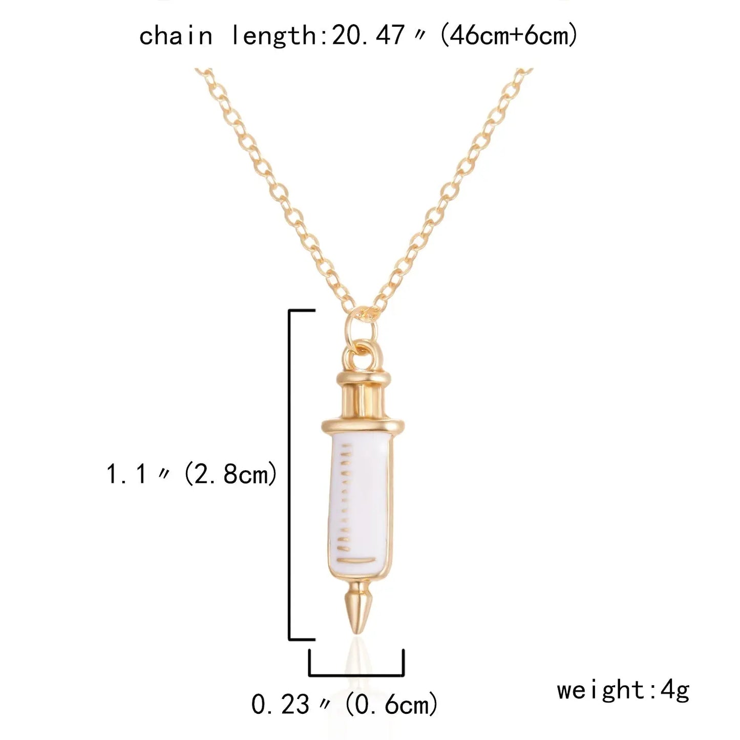Heart Nurse Cap Doctor Necklaces Medical Equipment Stethoscope Syringe Pendant Hospital Style Jewelry - Blade & Thread