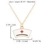 Heart Nurse Cap Doctor Necklaces Medical Equipment Stethoscope Syringe Pendant Hospital Style Jewelry nowadaysfashion