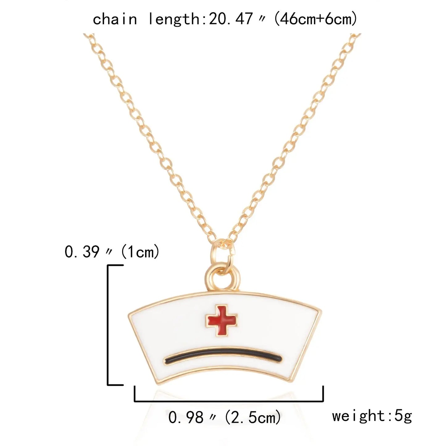 Heart Nurse Cap Doctor Necklaces Medical Equipment Stethoscope Syringe Pendant Hospital Style Jewelry - Blade & Thread