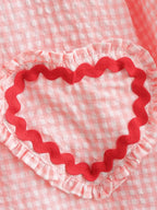 Heart Pockets Ladies V Neck Bow Buttons Blouses nowadaysfashion