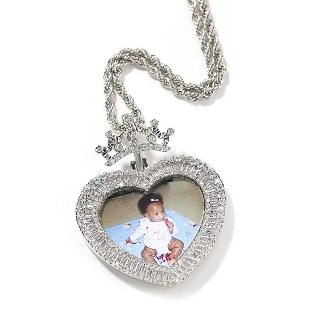 Heart Princess Photo Pendant Custom Memory Picture Pendant for daughter - Blade & Thread