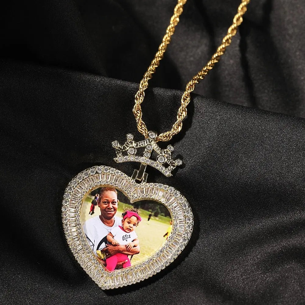 Heart Princess Photo Pendant Custom Memory Picture Pendant for daughter - Blade & Thread