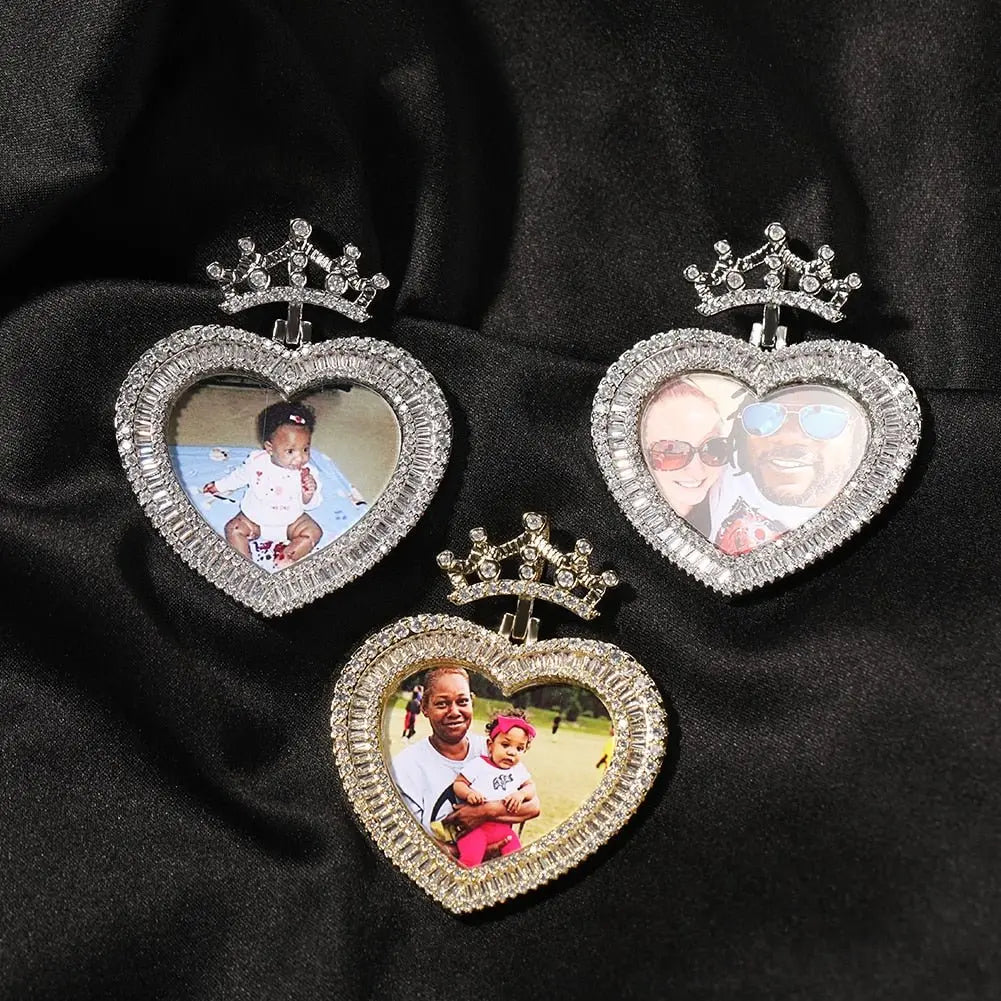 Heart Princess Photo Pendant Custom Memory Picture Pendant for daughter - Blade & Thread