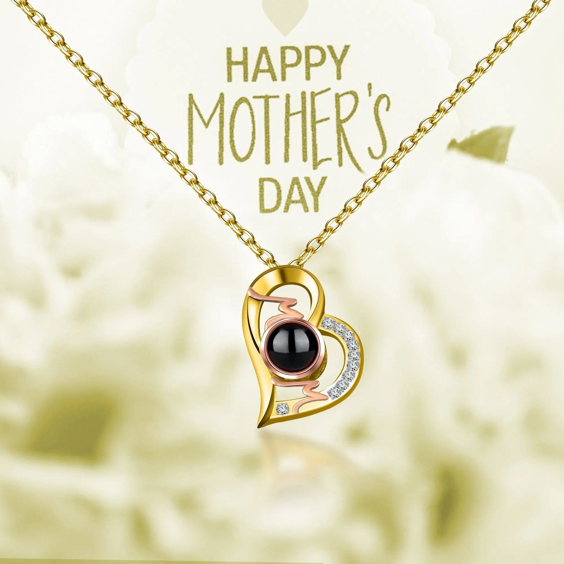 Heart Projection Necklace Personalized Photo MOM Pendant - Blade & Thread
