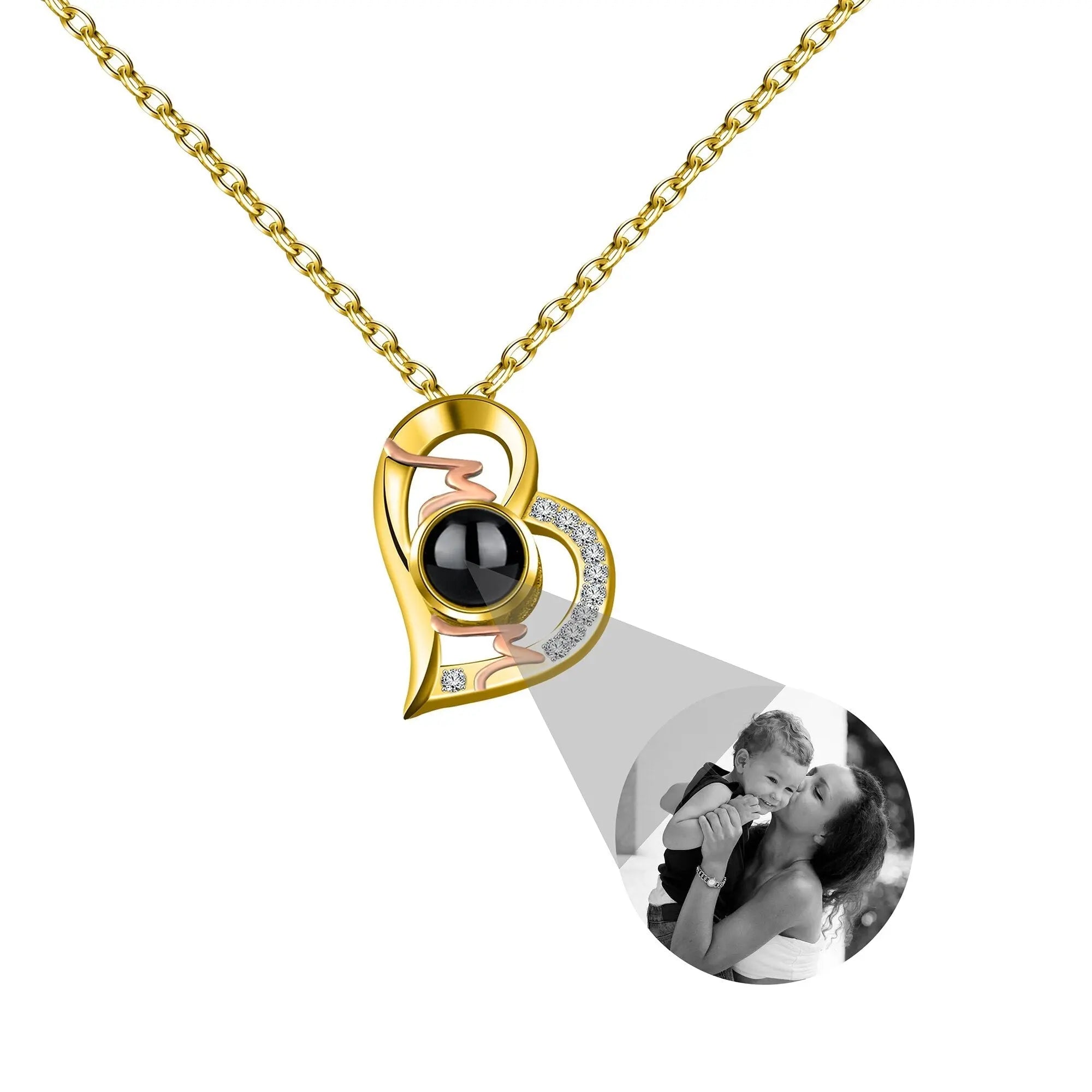 Heart Projection Necklace Personalized Photo MOM Pendant nowadaysfashion